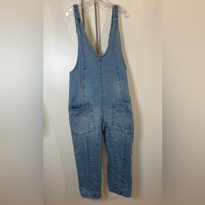 We The Free Light Blue Denim Overalls | S